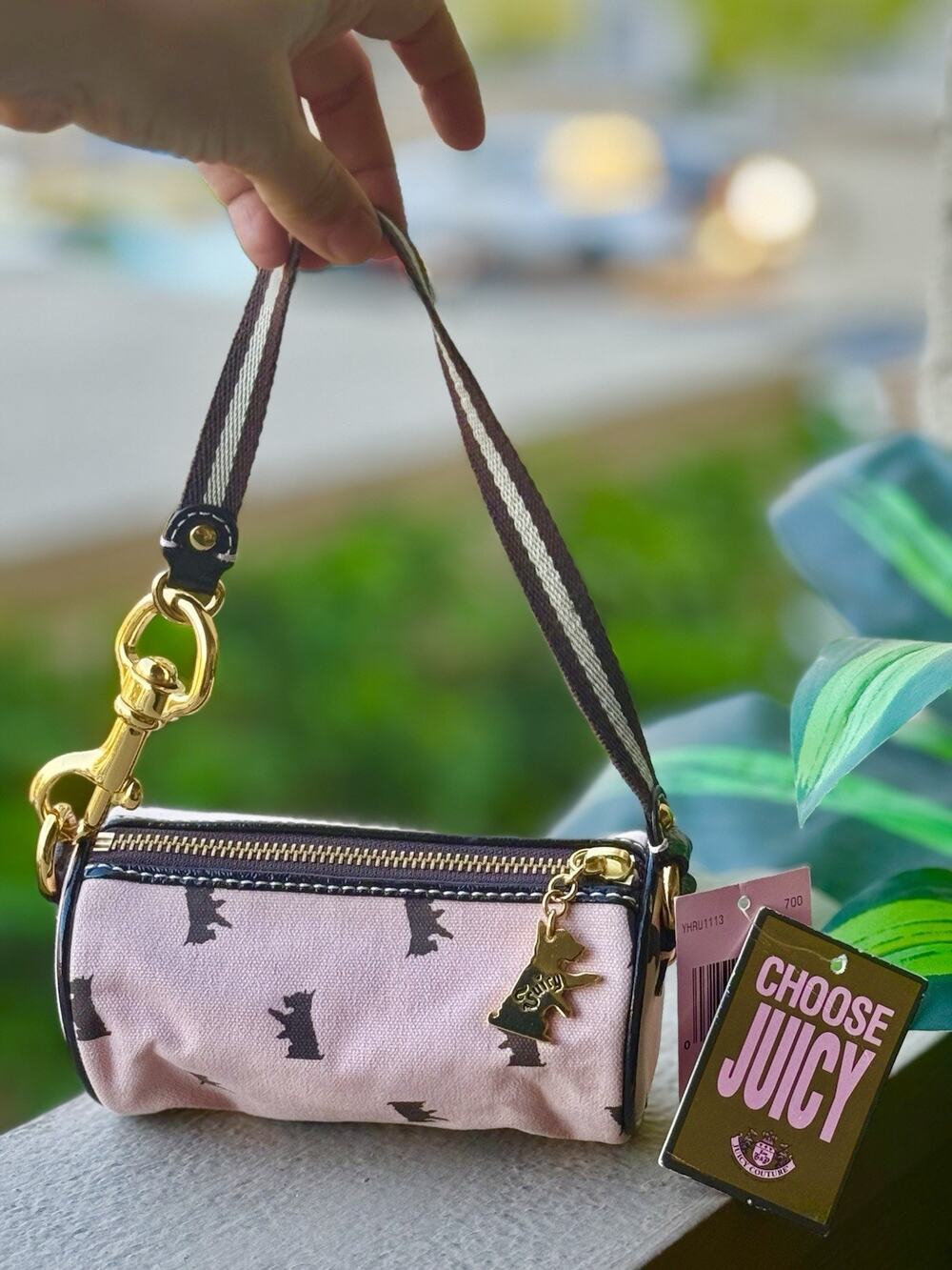 Y2K Juicy Couture Pink Yorkie Scottie Dog Mini Barrel Tootsie Bag Purse